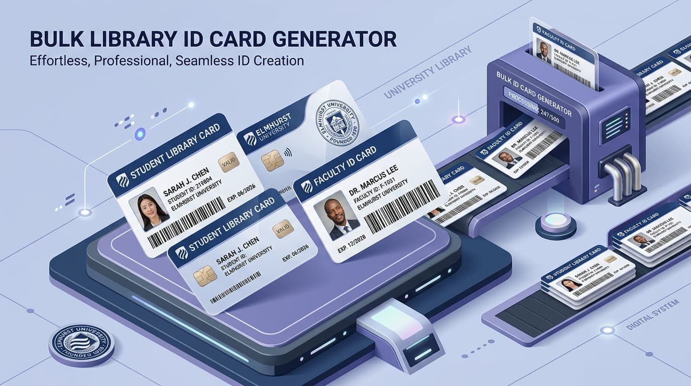 How to Design & Print Bulk Library ID Cards with Barcodes